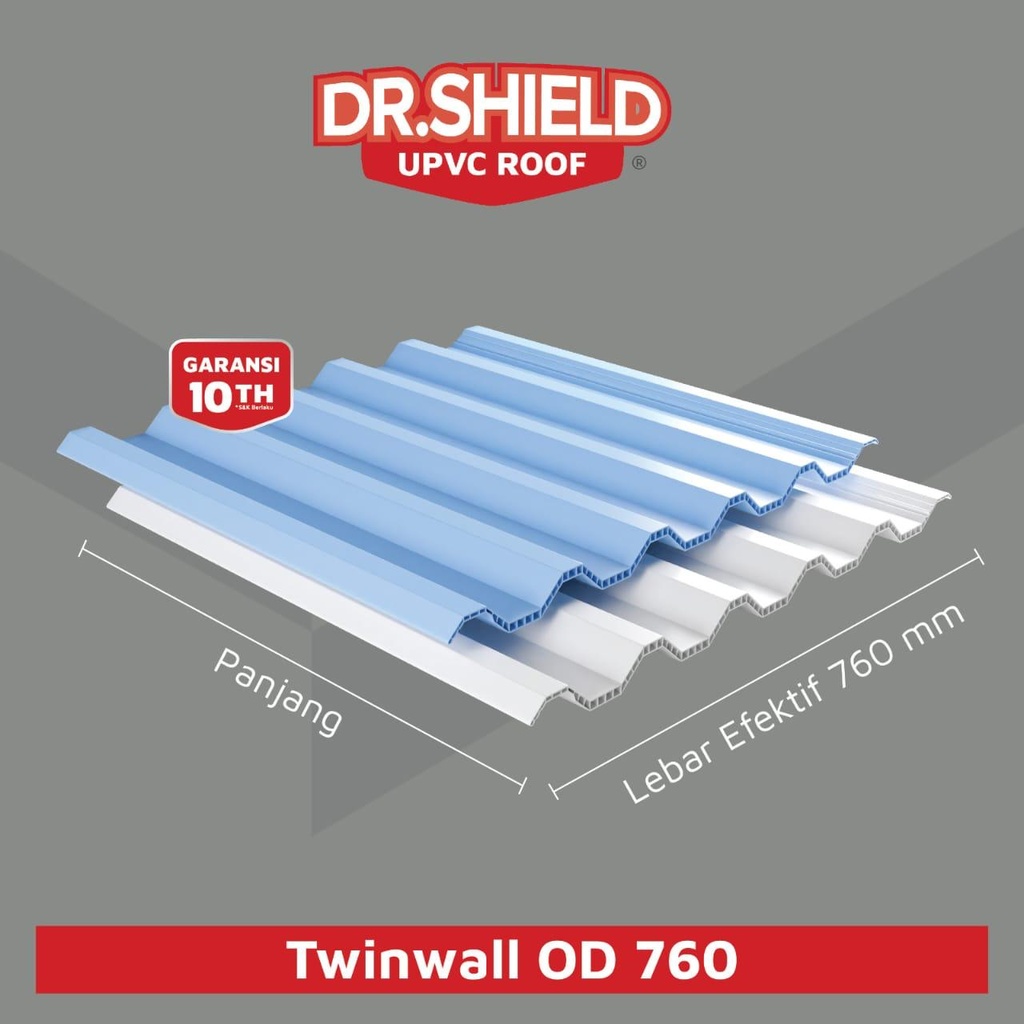 DR.SHIELD TWIN WALL OD760 WARNA (PUTIH/BIRU) L 82CM/EF 76CM (AA)