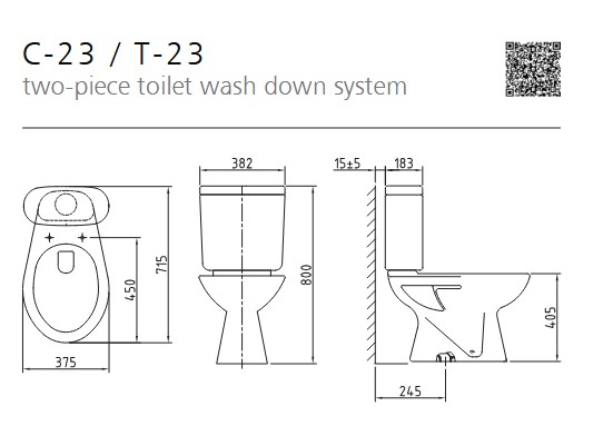 CLOSET MONOBLOK INA C23 PUTIH +TTP+ALAT2DUS - CLOSET DUDUK (AA)