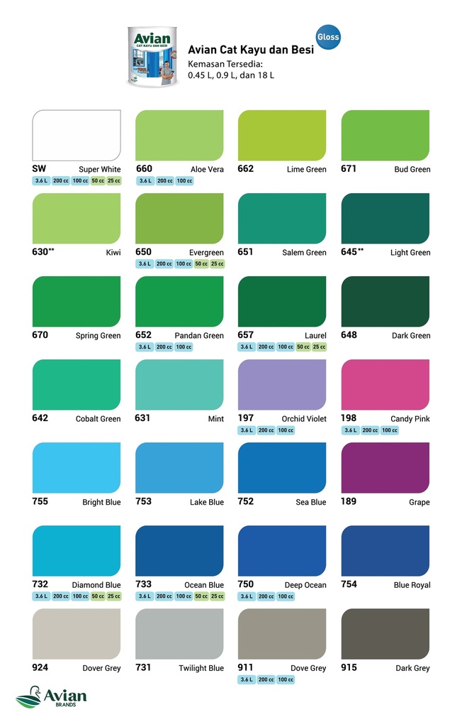 AVIAN 651 SALEM GREEN 900CC (AA)