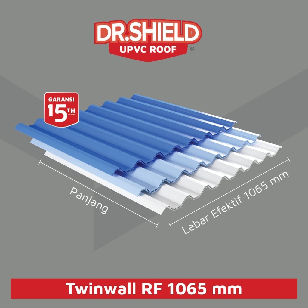 DR.SHIELD TWIN WALL RF1065 WARNA (PUTIH/BIRU) L 113CM/EF 100.65CM (AA)
