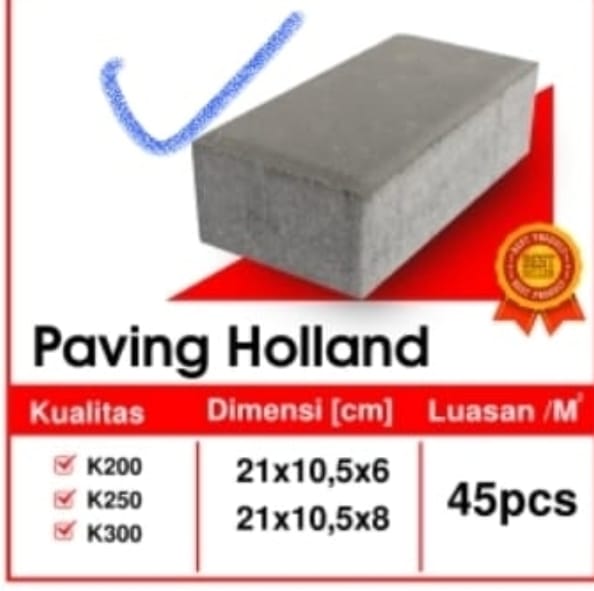 PAVING BATA HOLAND 6CM NATURAL K175-K225 (43/M2)