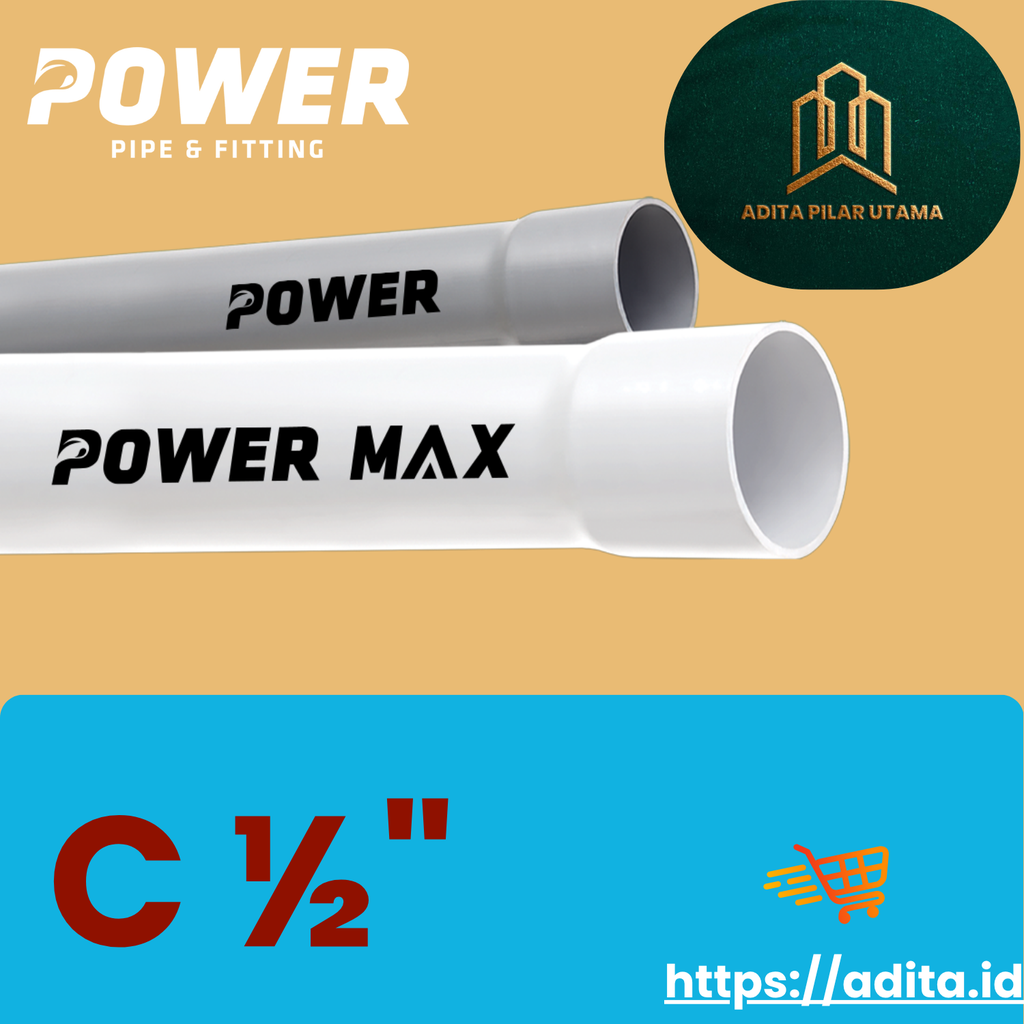 PIPA PVC C 1/2 DIM POWER MAX PUTIH