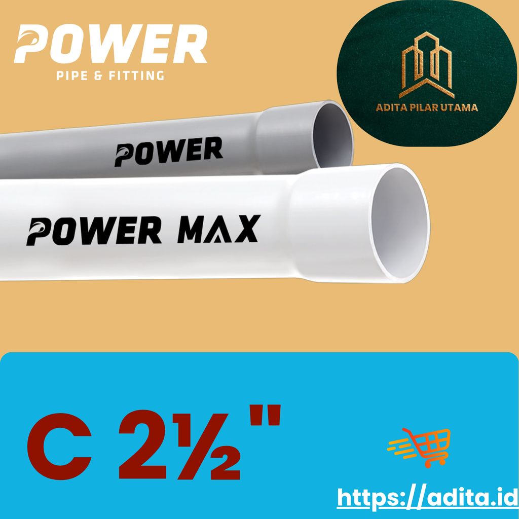 PIPA PVC C 2 1/2 DIM POWER MAX PUTIH