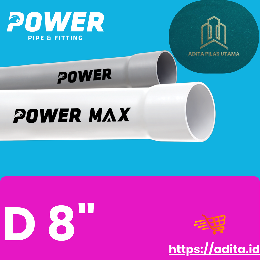 PIPA PVC D 8 DIM POWER MAX PUTIH