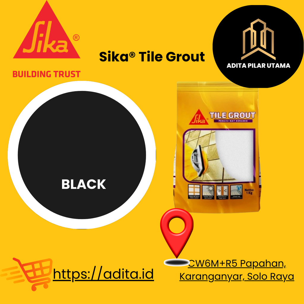 Sika® Tile Grout Pengisi Nat - Semen Warna  HITAM