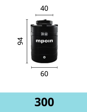 MPOIN TANDON MPOIN TANGKI 250LT  MPOIN300 PLUS HITAM