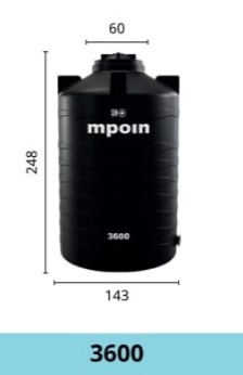 MPOIN TANDON MPOIN TANGKI W3600 - 3400 LITER MPOIN3600 PLUS HITAM