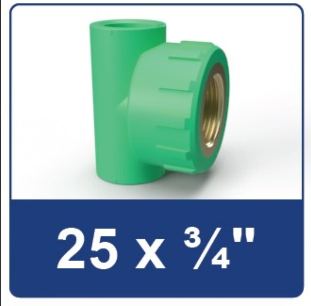 PPR FEMALE THREAD TEE 25X 3/4 RUCIKA