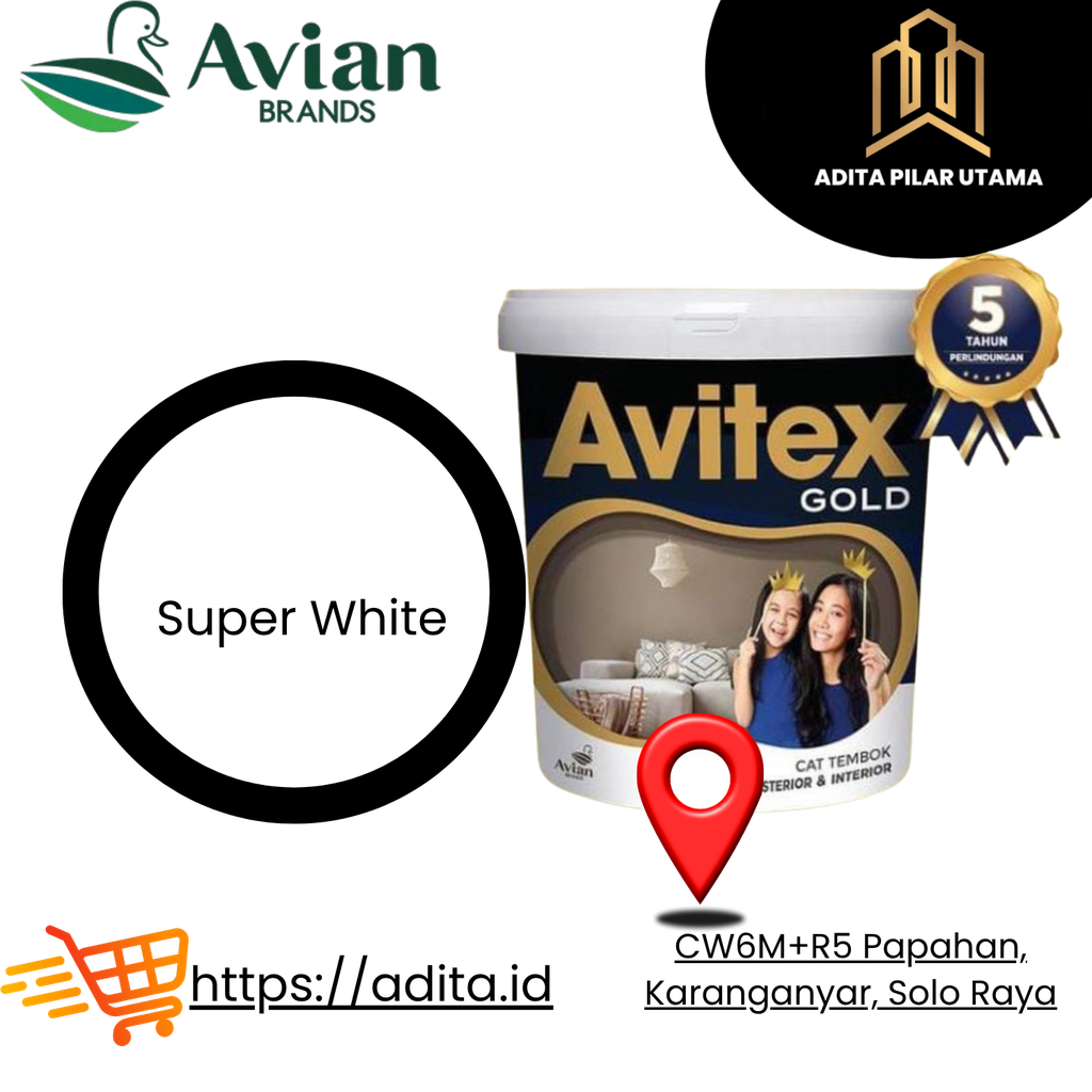 Avitex Gold SUPER WHITE - SW - KL A009SW CAT PUTIH(AA)