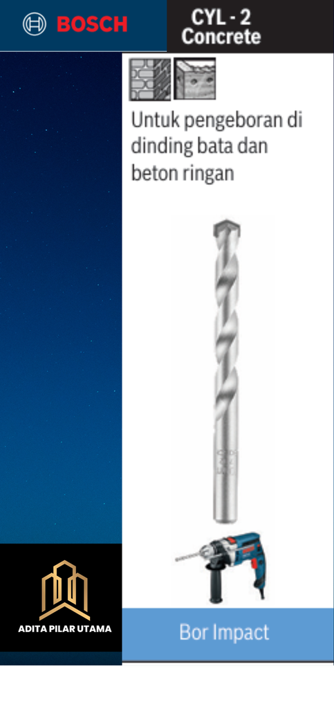 MATA BOR BETON BOSCH  8mmx120mm CYL2 (AA)