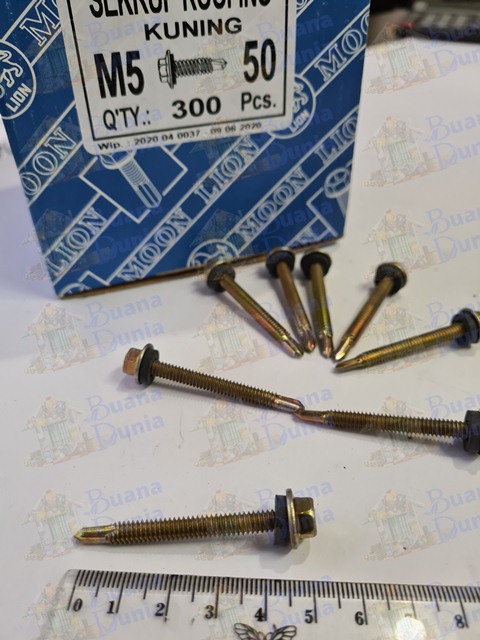 PAKU ROOFING 12X50 SEKRUP ROOFING KUNING  (1DOS=300BJ) (AA)