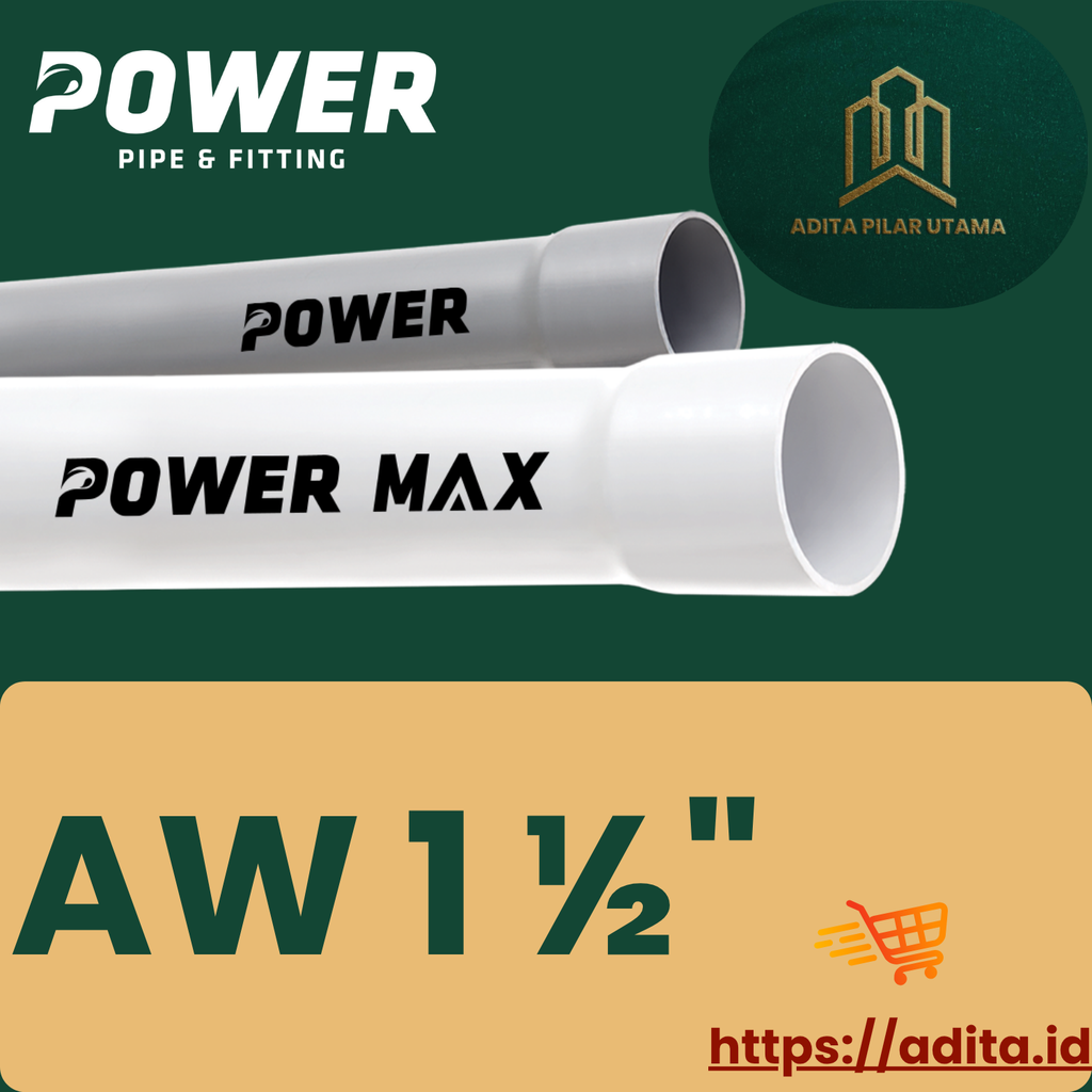 PIPA PVC AW 1½“ POWER MAX PUTIH (AA)