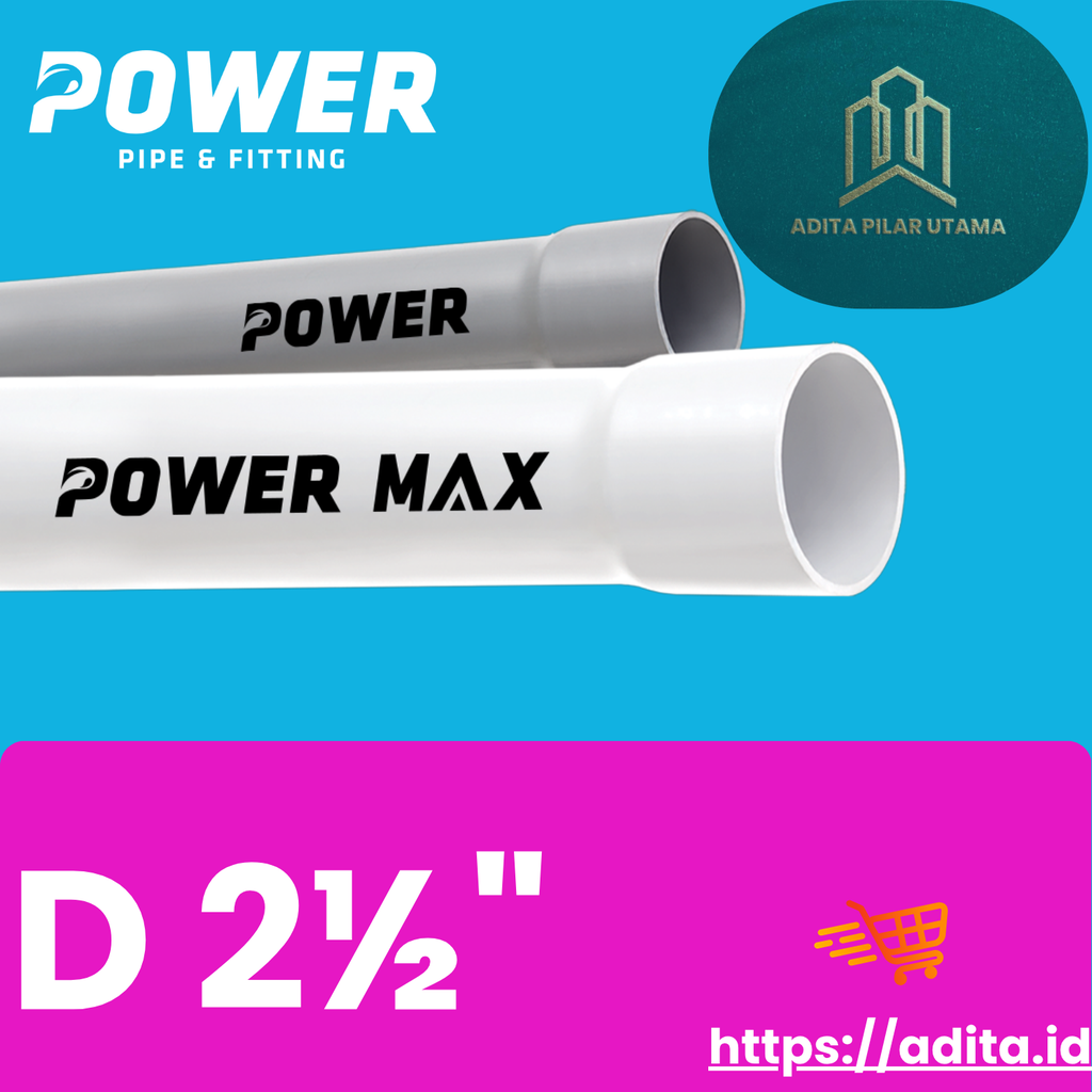 PIPA PVC D 2½“ POWER MAX PUTIH (AA)