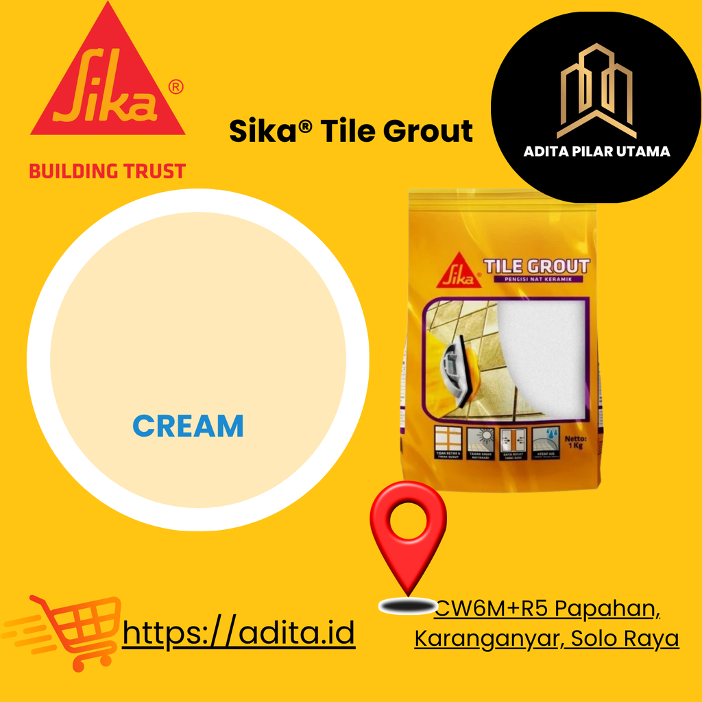 Sika® Tile Grout Pengisi Nat - Semen Warna CREAM- 105 (AA)