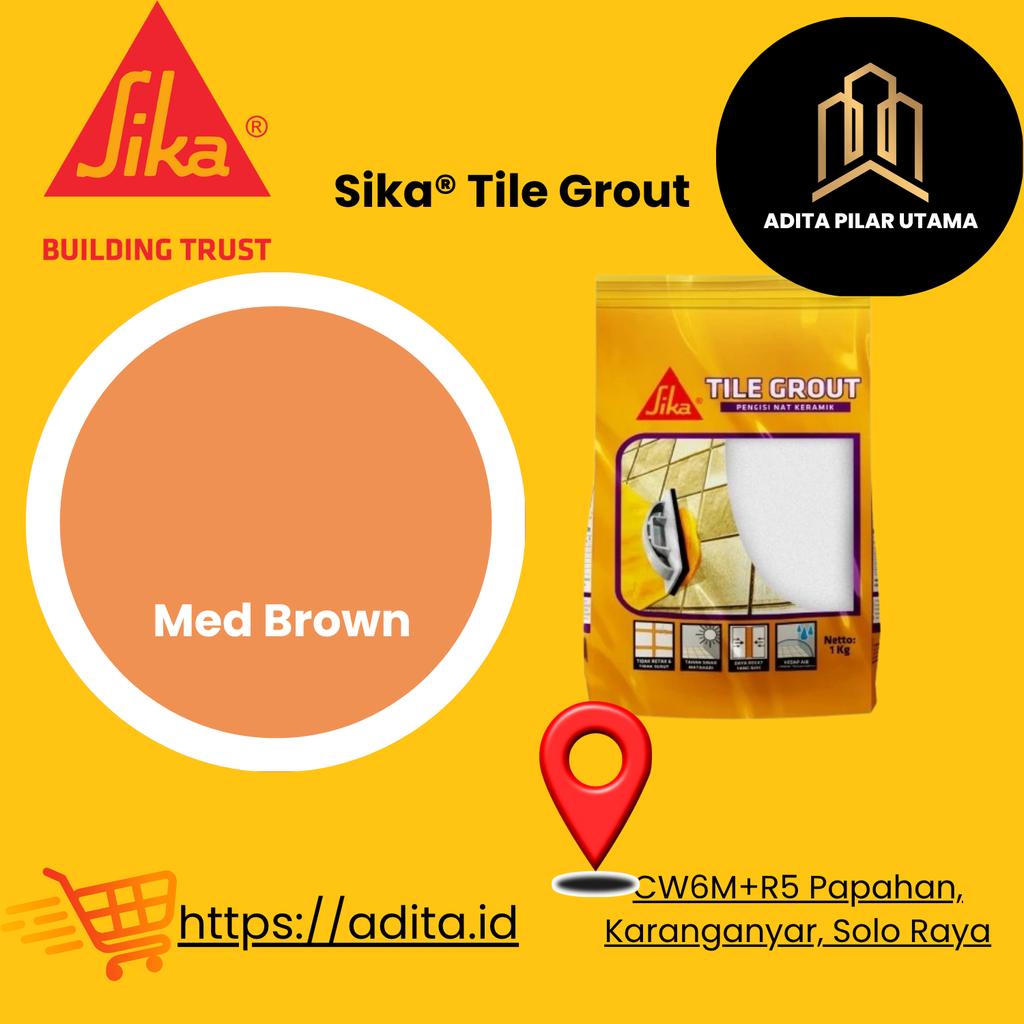 Sika® Tile Grout Pengisi Nat - Semen Warna  MED BROWN - 110 SIKA TILE (AA)