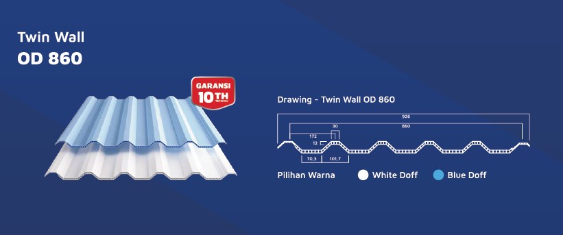 DR.SHIELD TWIN WALL OD860 WARNA (PUTIH/BIRU) L 92CM/EF 86CM (AA)