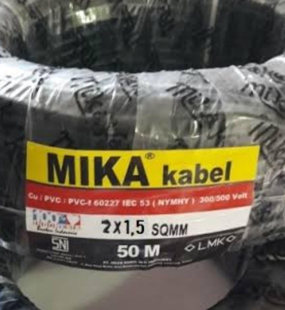 NYMHYY 2X1.50 MIKA (1ROLL = 50M) -HITAM (AA)