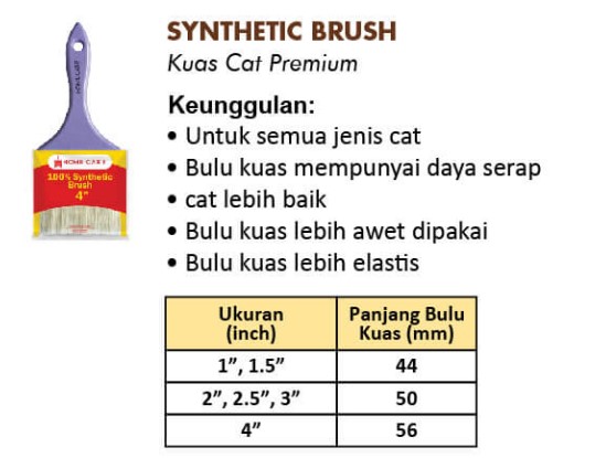KUAS 2 DIM HOME CARE SYNTHETIC BRUSH PREMIUM (AA)