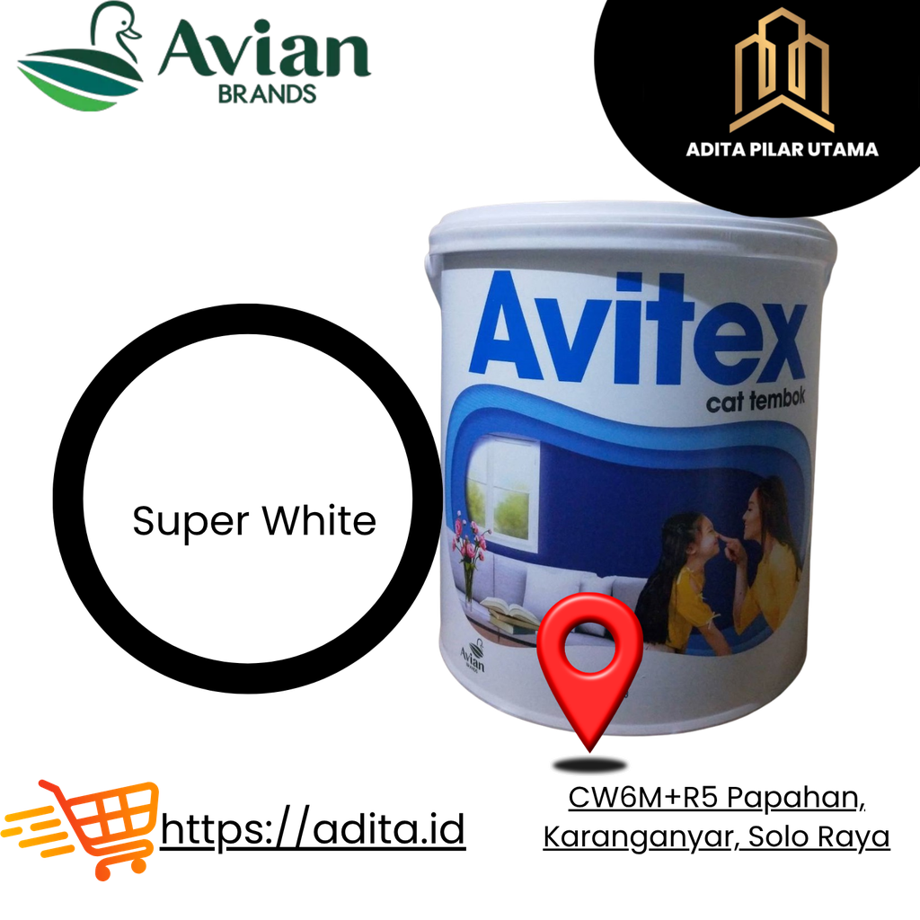 Avitex Cat Tembok SUPER WHITE PAIL -SW A009SW CAT PUTIH(AA)
