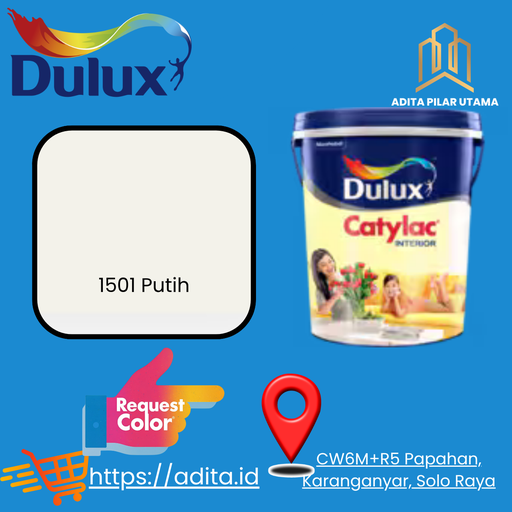 [1501 PUTIH 1909004 (AA)] Dulux Catylac CATYLAC 1501 PUTIH - Pail (25Kg) CAT PUTIH (AA)