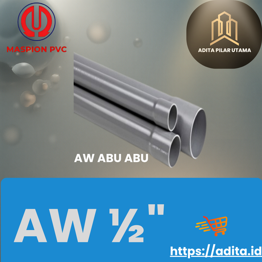 [AW1/2D8060618924 (AA)] PIPA PVC AW ½“ MASPION ABU ABU (AA)