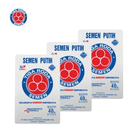 [8331347 (AA)] Semen Tiga Roda Semen Putih Tiga Roda 40Kg/Sak (AA)