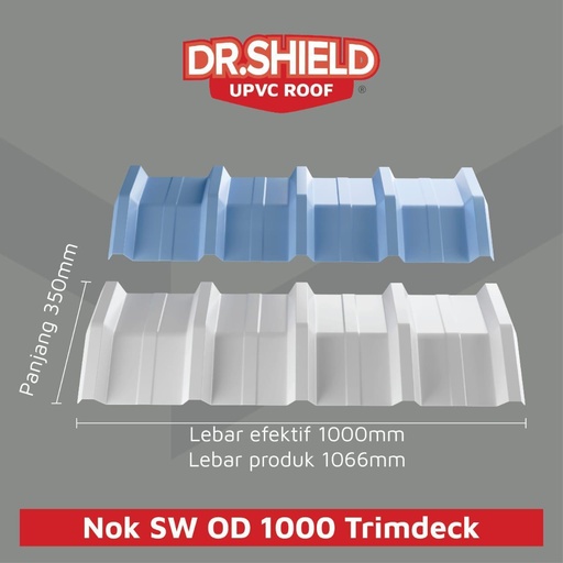 [230120251146 (AA)] DR.SHIELD NOK SINGLE WALL OD 1000 TRIMDECK WARNA (PUTIH/BIRU) 1.2MM EF 100CM (AA)